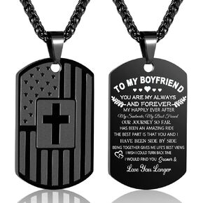 لابني زوجي صديق العلم الأمريكي كروس الكلب العلامة العلامة سلسلة عيد الفصح عيد الحب يوم عيد ميلاد عيد الميلاد التخرج الشكر الهدايا الدينية المسيحية للبنين له الرجال in Kuwait