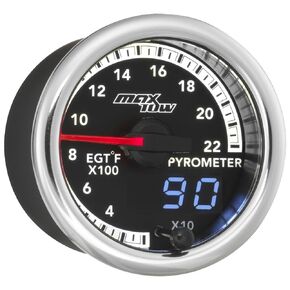 Maxtow Match 2200 F pyrometer عادم العادم مجموعة درجة حرارة الغاز ل Dodge RAM 6.7L Cummins 4th Gen Diesel Truck - تشمل EGT Probe - عرض رؤية مزدوج مع قراءات تمثيلية ورقمية - 2-1/16 "52 ملم