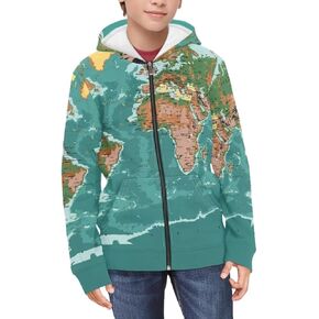 فتى طويل الأكمام طفل سبلوفر zip up هوديي القميص الفضفاضة مع جيوب الكنغر سقوط مع غطاء محرك غطاء محرك السيارة
