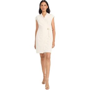 Maggy London Women's Cap Sleeve V-Neck Side Tie Knee Length-Professional Work Office-Cocktail Party Dress