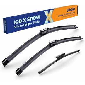 ICEXSNOW® Silicone Wiper Wiper Rades Plades for Volkswagen Atlas 2018 2019 2020 2021 2022 2023 Automotive استبدال الزجاج الأمامي شفرات ممسحة (26 "+22" +11 ".