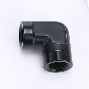 90 Degree 1/8" NPT Female to Female Elbow Coupler Union Hose Fitting Adapter Aluminum Black