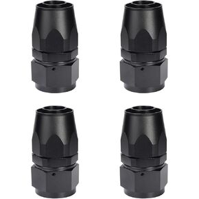 10AN Hose End Fitting Straight Swivel for CPE Braided Hose Black 4PCS