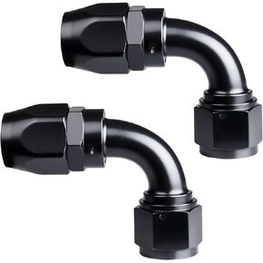 12AN Hose End Fitting Straight Swivel for CPE Braided Hose Black 2PCS
