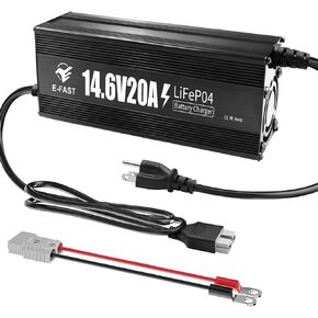 12V 20A Lithium Battery Charger 14.6V LiFePO4 Battery Charger Smart Charger with Anderson Connector Indicator Special for Lithium LiFePO4 Deep Cycle Rechargeable Batteries of Boat, RV