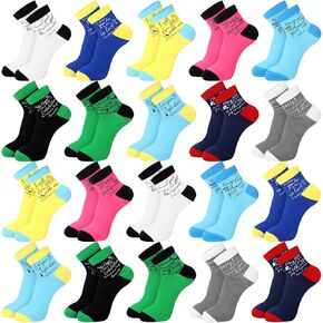 Xuhal 20 Pairs Christian Mother Socks Cotton Appreciation Gift Bulk Religious Bible Crosses Socks for Mother's Day Birthday