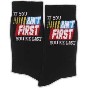 ‘If You Ain’t First. You Are Last’ Motivational Novelty Socks, Motivational Gifts, Racing Car Party Favors, Birthday Gifts, Gym Socks, Christmas Gifts, Tough Guy.(042)