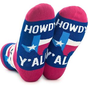 InnoBeta Texas Gifts Socks for Women Men, Texas Proud Flag Themed One Size Crew Socks, Howdy Y'all