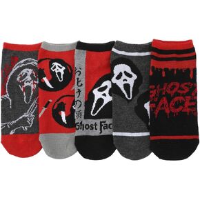 Bioworld Ghostface Character Art Women's 5-Pair Ankle Socks
