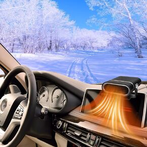 12V 150W Car Heater for Vehicle,2024 Faster Heating&Purifying 2 in1 Car Heater that Plugs into Cigarette Lighter,360° Rotary Base,Portable Windshield Defogger and Defroster