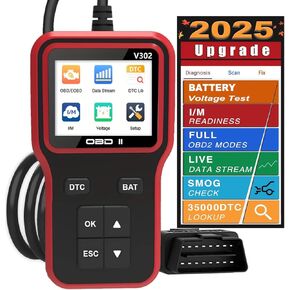 أداة تشخيص ماسحة الضوضاء OBD2 ، اختبار بطارية السيارة 2.8 '' شاشة ، قارئ رمز Car Care ، أداة تشخيص السيارات ، مع إعادة تعيين ، ماسح ضوئي للأخطاء الواضحة للسيارات/المركبات بعد عام 1996