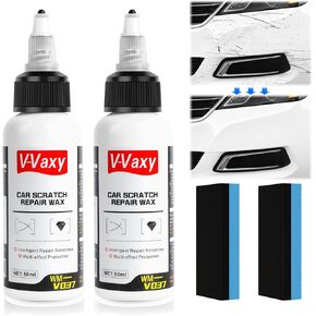 V-Vaxy Car Scratch Repair Wax,Car Buff Out Scratch,Car Wax Scratch Kit, Intelligent Repair Scratcher, Multi-Effect Protection(2PCS, 2 * 50ml+2*sponges)
