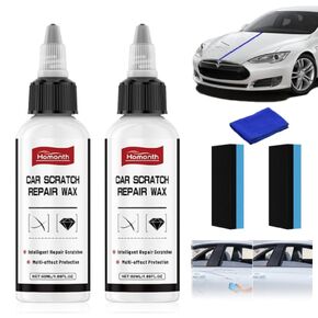 Homonth Car Scratch Repair Wax ، Rustger Car Scratch Remover ، حماية متعددة الآثار ، مرمم الطلاء برتقالي للسيارة ومجموعة خدش الشمع ، لجميع المركبات (2 مساءً)