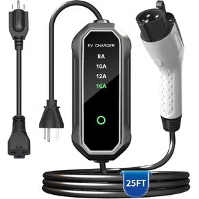 40 أمبير المستوى 2 / المستوى 1 محطة شاحن EV المحمولة لسيارات SAE J1772 EV (240 فولت ، 23 قدمًا) ، FCC و UL معتمدة ، مع NEMA 14-50 وخيارات التوصيل 5-15 إلى 6-20 و J1772 إلى محول Tesla