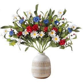 Bibelot 20inch Patriotic American Wreaths for Front Door,4th of July Independence Day Wreath Red White Blue Wreath for Window Door Decoration