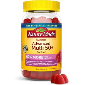Nature Made Advanced Multivitamin Gummies 50+ for Her with Magnesium Citrate, Calcium and All 8 B Vitamins, Multivitamin for Women, 84 Gummies, 28 Day Supply