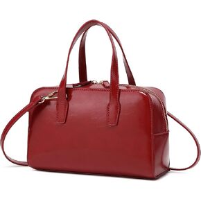 Women's Boston Bowler Top Handle Satchel Bag with Detachable Crossbody Strap