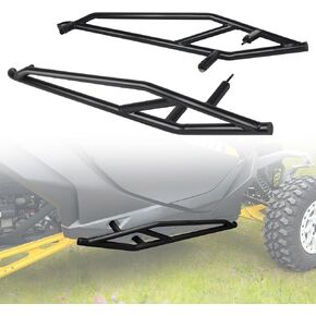 Nerf Bars Rock Sliders Heavy Duty Tree Kickers Compatible with Can Am Maverick R 2024 2025 Accessories, Replace 715007170, Left & Right Black Side Steps