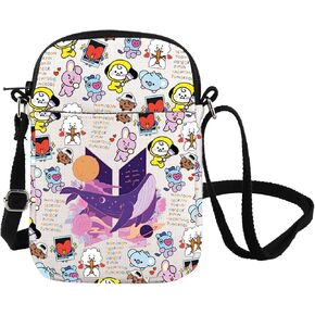 Purple Whale Crossbody Bag K-pop Shoulder Bag Group Fan Gift K-pop Band Inspired Messenger Bag Army Members Fans Merch