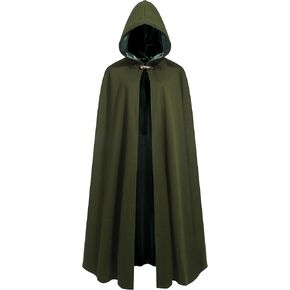 Men Renaissance Cloak with Lining,Medieval Cloak with Hood Men Women,Warm Cape for Women,Winter Cape for Adult