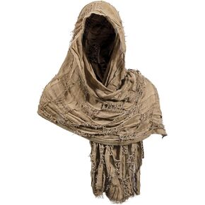 nezababycos Post Apocalyptic Hooded Shawl Scarf Medieval Renaissance Cowl Cloak Cape Tattered Viking Costume for Men Women