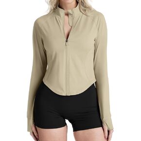 GYM RAINBOW Women's UPF 50+ Sun Protection Jacket Cooling Cropped Lightweight Sun Shirt Running Jacket Outdoor Hiking in Kuwait