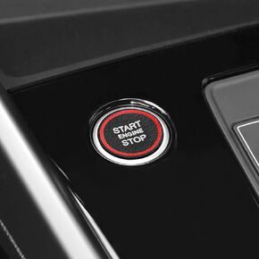 BETTERHUMZ Car Engine Start Button Sticker Compatible with Audi A3 8Y S3 RS3 Sportback 2021-2025 for Alcantara Key Ignition Button Trim Interior Molding Accessories (Carbon)
