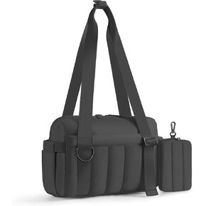 Mini Gym Bag for Women Girls Small Gym Bag with Wet Compartment and Coin Wallet, Puffer Mini Duffle Bags for Workout, Travel, Sport