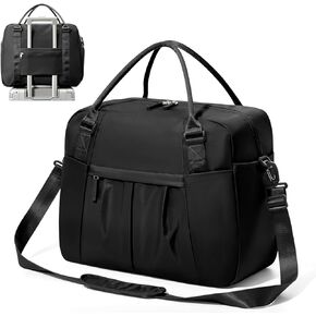 Travel Duffel Bag for Women - Small Waterproof Weekender Tote Carry on Bag with Shoe Compartment, Wet Pocket & Trolley Sleeve - Ideal for Gym, Yoga, Swim, Dance & Workout Green