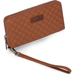Montana West X Wrangler Large Quilted Wallet for Women with a Detachable Wristlet & Rfid Lining