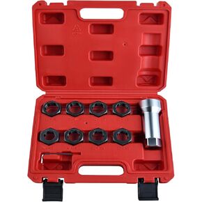 SPEEDWOX 10pc Axle Spindle Threading Set Axle Thread Repair Kit with 8 Dies 1-1/16" Extension Bar Axle Spindle Thread Chaser Set Thread Rethreading Restorer Tool with M20 M22 M24 & 13/16" 3/4" UNEF