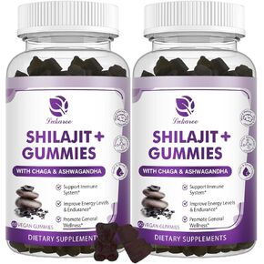 (2 Pack) Shilajit Gummies, Pure Himalayan Shilajit with Ashwagandha, Black Seed Oil, Vitamin C D3 B12 & Zinc, Sugar Free Shilajit for Men & Women, Vegan & Non-GMO