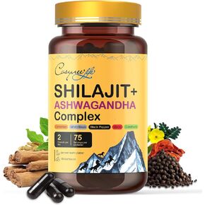Himalayan Shilajit - Shilajit Capsules ، Shilajit للرجال ، Shilajit للنساء ، 56 ٪ من حمض فولفيك و 5 ٪ بايبين ، 90 كبسولة