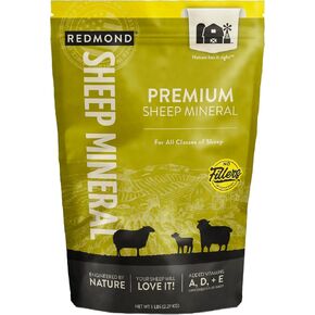 Redmond All Natural Sheep Mineral Supplement - Essential Trace Minerals for Overall Health and Growth Support - 5 lbs