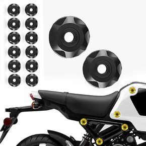 لـ Grom MSX125 MSX 125 GROM MSX125 MSX 125 2025 2024 2023 2022 الملحقات الزخرفية الألواح الجانبية للدراجة النارية 12 قطعة من الحشوات الكفنة حلقات زخرفية خاتم الجسم (أسود)