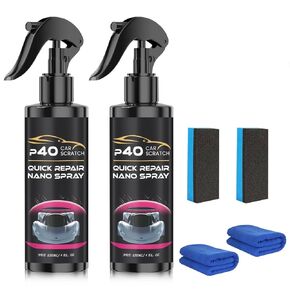 2Pcs P40 Quick Repair Nano Spray – Instant Invisible Scratch Remover & Paint Restoration Solution, Multifunctional Coating Renewal Agent for All Cars and Surfaces