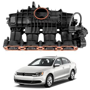 مشعب مدخل مع صمام الملف اللولبي ومستشعر ، متوافق مع فولكس واجن 2013-2019 Jetta/Beetle/Passat/Golf/Sportwagen 1.8 L 2.0 L ، استبدل 06L133201AS 06L133201AB 06L133201FB