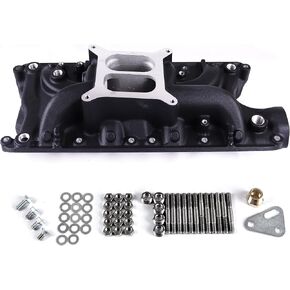 PC4001 Intake Manifold Aluminum Dual Plane Compatible with Ford Windsor Small Block 1962-2001 SBF 260 289 302 4.3L 4.7L 5.0L V8 Engine