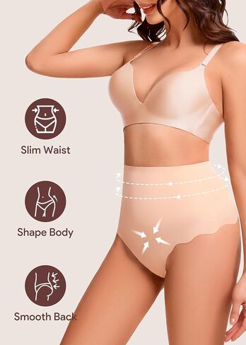 HBselect Tummy Control Thong Shapewear for Women, High Waist Seamless Shaping Underwear Body Shaper Panties Girdle in Saudi Arabia