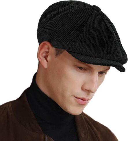 Mens Newsboy Cap Vintage Gatsby Hat Ivy Cabbie Hat Flat Golf Cap Boyfriend Gifts in Kuwait