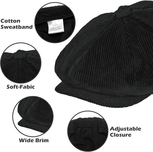 Mens Newsboy Cap Vintage Gatsby Hat Ivy Cabbie Hat Flat Golf Cap Boyfriend Gifts in Kuwait