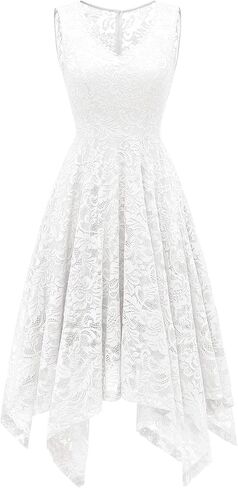 Meetjen Women's Cocktail Party Dresses 2025 Handkerchief Hem Lace Formal Wedding Guest Bridesmaid Fancy Prom Dress in Kuwait