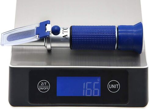 AMTAST Brix Refractometer Hydrometer 0-90% Range with ATC Refractometer for Liquid Fruit Canned Food Sugar Content Test in Kuwait