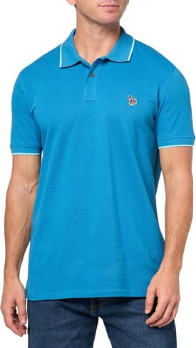Paul Smith PS Men Men's Cotton Cotton Zebra Polo Shirt مع تباين التباين in Kuwait