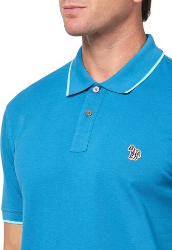 Paul Smith PS Men Men's Cotton Cotton Zebra Polo Shirt مع تباين التباين in Kuwait