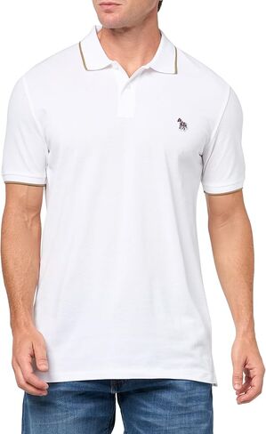 Paul Smith PS Men Men's Cotton Cotton Zebra Polo Shirt مع تباين التباين in Kuwait
