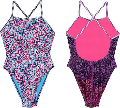 Dolfin Uglies Womens Print One Piece Swimsuit - Athletic Diver Back Practice Suit for Training Sports and Fitness in Saudi Arabia
