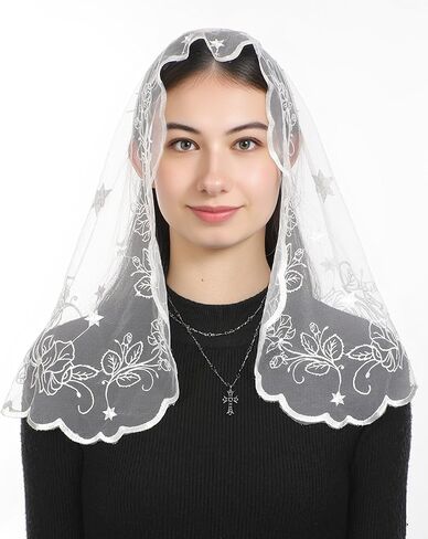 Bozidol Mantilla حجاب للكنيسة الكاثوليكية ، د شكل ماريان كروس كنيسة صغيرة الحجاب ، أغطية رأس الصلاة اللاتينية للنساء in Kuwait
