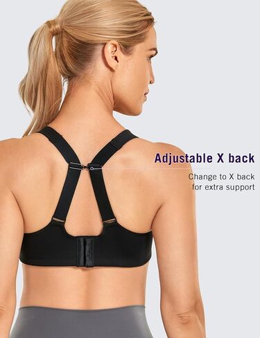 SYROKAN High Impact Sports Bras for Women High Support No Uniboob Underwire Adjustable Cross Back Bra in Saudi Arabia