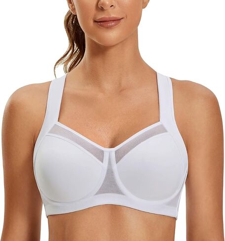 Syrokan عالية التأثير حمالات الصدر الرياضية للمرأة عالية الدعم لا uniboob underwire القابلة للتعديل الصليب Bra in Kuwait